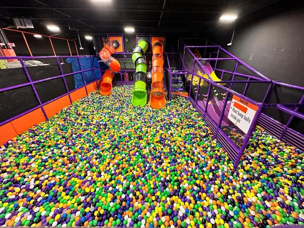 Ball pit and playground area